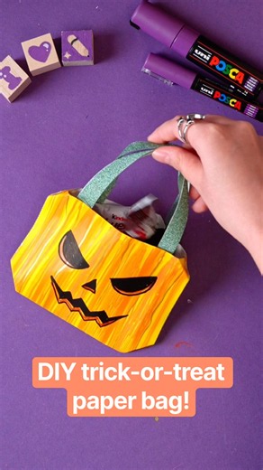 Easy DIY trick or treat paper bag! 🎃