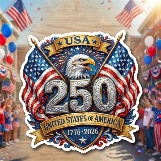 USA 250 Anniversary Eagle Flag Sticker, Patriotic 1776–2026 Celebration Decal, American Independence Vintage Style Sticker - Etsy