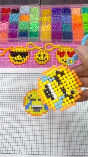 😭 I Turned a Pixel Crying Emoji Into a Bead Keychain! 🩵 using @sketchar.io #sketchar #shorts #yt