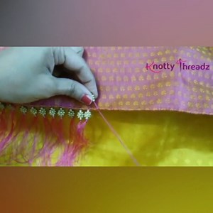 Double Color Baby Kuchu Using Gold Beads #sareekuchu #sareetassels #diy #reels #tutorial #handmade #reelsvideo #aestheticposts #tutorial #viralreels | Knotty Threadz