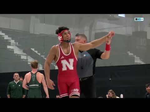 174lbs Michigan State's Ceasar Garza vs. Nebraska's Lenny Pinto | Big Ten Wrestling