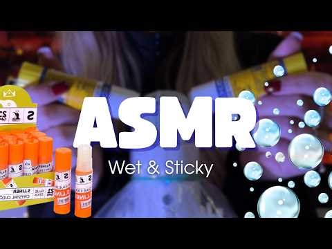 ASMR Wet & Sticky 💧 Glue Stick Rubbing, Tapping & Water Sounds