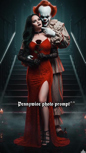 Ultra-Realistic Dark Romance Photoshoot with Pennywise