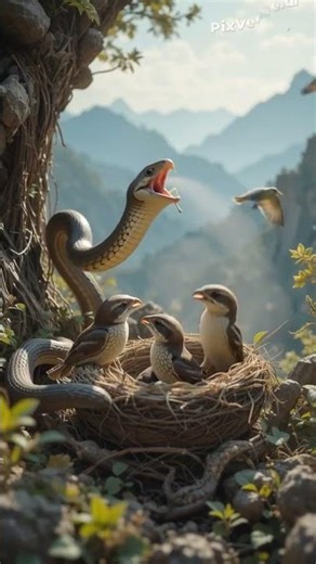 snakes attacks on birds#snake #dangeroussnakes #wildlife #part_125