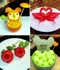 579K views · 6.7K reactions | Fruit Cutting Art to Make Flower & Animals :) | Simple Crafts | Facebook