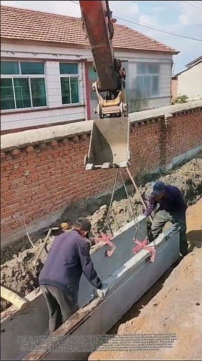 Concrete precast flume on-site installation process