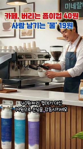 Cafes, throwaway paper cups cost 40 won, and water left behind costs 19 won? What's the owner's c...