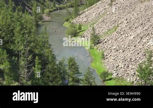 Lake Khovsgol lies in northern Mongolia with forested shores and bright freshwater clarity. Remote alpine basin forms tranquil scenery, presenting cool water expansive mountain wilderness. khovsgol, lake, mongolia, water, shoreline Stock Video Footage - Alamy