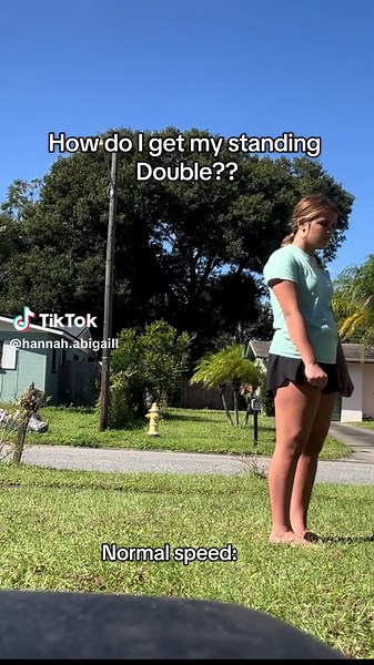 Help I can do it on spring floor with someone touching my back but not on grass also I know the form is terrible this was like a week or two ago just the only video I have #cheer #tumbling #backhandspring #double #cheerleading