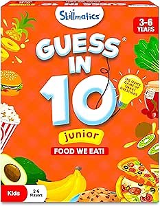 Skillmatics Guess in 10 Junior Food We Eat for Kids, Boys, Girls, and Families Who Love Card Games, Board Games and Educational Toys, Travel Friendly, Gifts for Ages 3, 4, 5, 6
