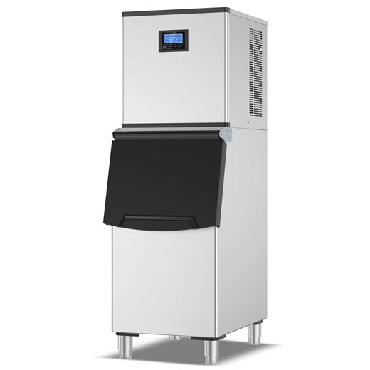 Check The Home Depot's Q&A Before Buying: Hooure 20.28 in. Commercial Ice Maker-500 lbs./24H,Freestanding,Stainless Steel,Full-Size Cubes,200lbs. Storage,w/Self-Cleaning