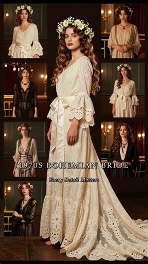 1970s Bohemian Bride - Vintage Decades Wedding Dress | Nostalgic Bridal 2026 #Shorts
