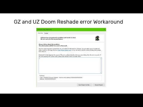 GzDoom and UZDOOM workaround for Reshade Error