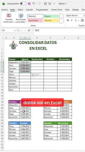 84K views · 961 reactions | La mejor forma de consolidar datos en excel #Excel #office #tutorial | El Pollo Excel-ero | Facebook