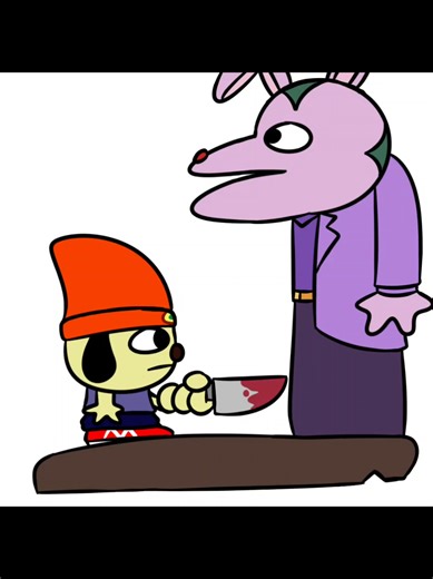 Parappa violently stabbing Gaster to death #parappatherapperanime #parappatherapper #gaster #parappa #busterjam