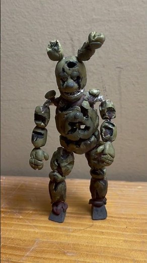 Pose-able Clay Springtrap figure showcase #fnaf #clayart