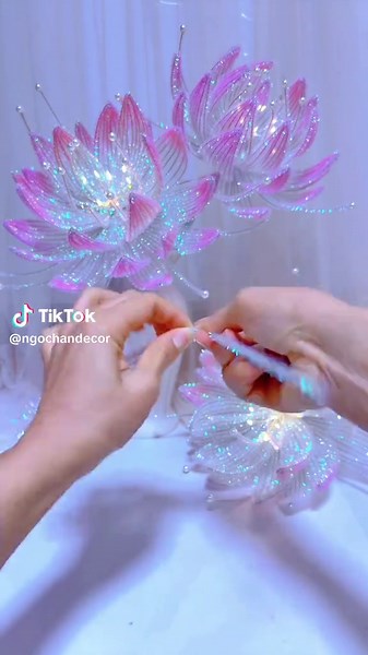 Hoa sen#ngochandecor #hoakemnhungdecor #decor #huongdanlamhoa #hoakemnhunghandmade