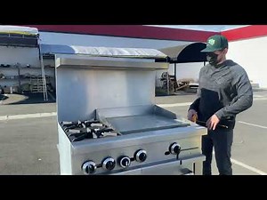 36 inches Natural Gas Commercial Range with 2 Burner, 24 Griddle, 1 Oven, 153,000 BTU