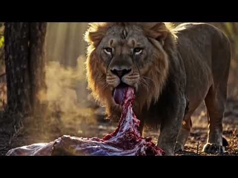 Lion Eating Buffalo After the Fight | Realistic Wildlife Feeding Scene | Jungle Survival