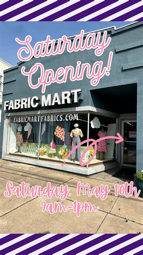 🧵 Follow the Thread Trail to Fabric Mart! 🧵 Come shop our retail store THIS SATURDAY, May 10, from 9am–1pm! 🛍️ Bring your spring and summer sewing wish lists and browse our wide range of fabrics — from linen and rayon challis to cotton prints and everything in between! 🌸☀️ Plus, stop in to grab thread, notions, zippers, and the right interfacing you need for your next project. 🪡✂️🧵 No projects in mind? Dream up something new with our curated selection of indie sewing patterns! 🧶📐📏 📍391