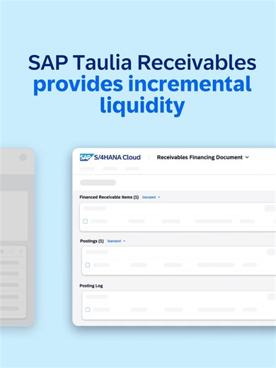 Unlock liquidity with SAP Taulia Receivables and fuel your growth. Learn how easy it is to get the capital you need with a simple, scalable solution, all with just a few clicks. 👇 | SAP Taulia