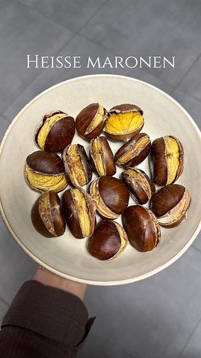 Esra Yeşiltaş | Die perfekte Anleitung für Heiße Maronen Die Maronen für mind. 30 Minuten oder max. 1 Stunde in der ine Schüssel mit kaltem Wasser... | Instagram