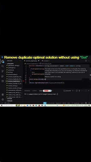 Optimal Array Logic: Remove Duplicates (Two-Pointer Trick) 🚀 Work for all languages #shorts #JSLogic