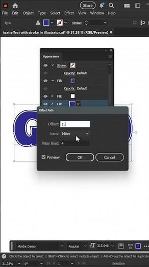 Stroke Editable Text in Adobe Illustrator cc Tutorial