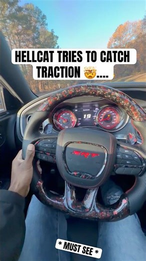 HELLCAT TRIES TO CATCH TRACTION 🤯…. #srt #hellcat #shorts #recommended