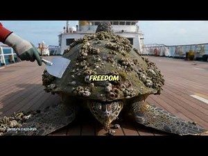 Incredible Turtle Rescue: Removing Years of Barnacles to Reveal a Shiny Shell!