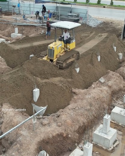 5.6K views · 106 reactions | Mini Dozer in Action: Filling House Gaps with Sand Pit Precision | Bulldozer Cambodia | Facebook