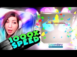 Bubble Gum Simulator except every time we hatch a LEGENDARY PET the video SPEEDS UP!