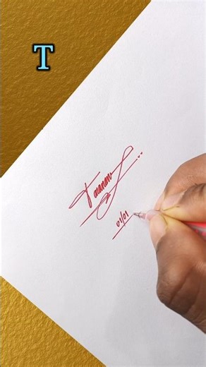 T letter cursive signature idea #shorts #signature #designart