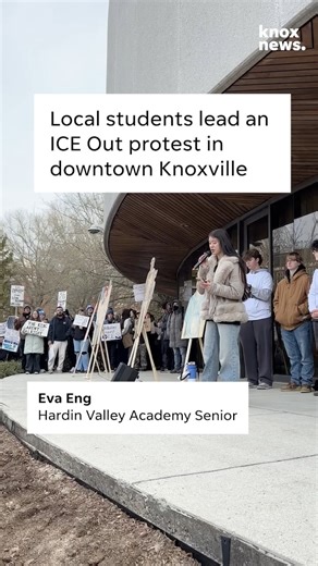 Students walked out of class or skipped school today to join and help lead an ICE Out protest in downtown Knoxville. Students from various local schools led chanting, made speeches and carried signs while joining fellow protestors in marching from World's Fair Park to the City County building. The rally was part of a national movement to protest federal immigration enforcement efforts in communities and schools across the United States. To read more about the ICE Out protest, click the link belo