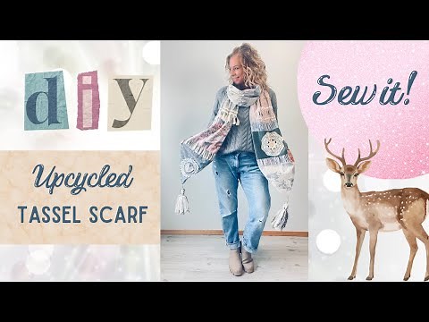DIY Tassel Scarf From Scraps | Cute, Cozy & Shabby Chic (Upcycle Tutorial)