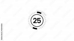 30 Second animation timer, countdown timer 30 seconds animation from 30 to 0. on white background. 4k Video