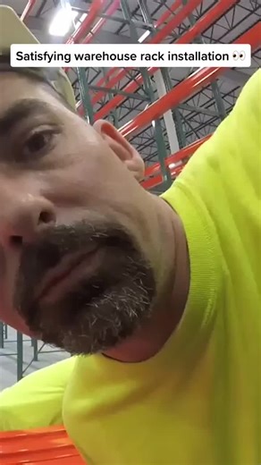 Ever seen pallet rack get installed? Now you have! #palletrackinstallation #palletrack #warehouse #materialhandling #ak #racking