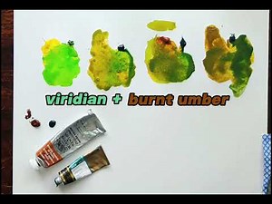 Best Viridian Mixes. Beginners Watercolour Lessons. Mixing Greens- No Sound