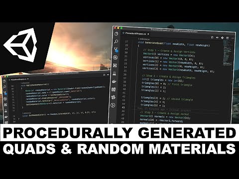 Unity3d Procedural Generation - Creating Quad Meshes and Random Color and Materials