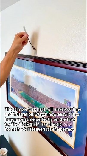 How to hang pictures perfectly with a fork (Step-by-Step)
