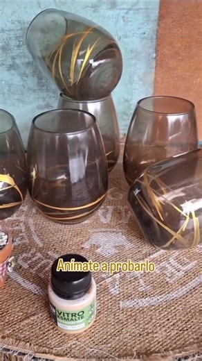 Glasses painted with oven-baked glass enamel