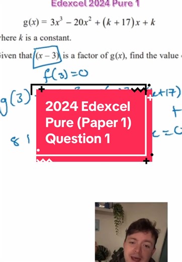 Shortest past paper question walkthrough ever? 😂 A-Level Maths 2024 Edexcel Paper 1 Question 1 👊 ✨ #factortheorem #pastpapers #alevelmaths #studytok #mathstok Follow for exam walkthroughs and exam tips! 👨‍🏫 💕