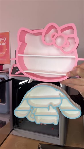 Custom Hustle 3D printed Items, custom tumblers, apparel on Instagram: "What other shelves do you guys want to see? 🥰 #fyp #hellokitty #3dprint #sanrio"