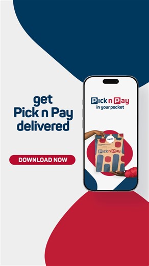 Download the ALL NEW Pick n Pay asap! & get unlimited FREE delivery with code TAPFRESH. *Code valid on new app only, until 17 August 2025. Ts&Cs apply. | Pick n Pay asap!