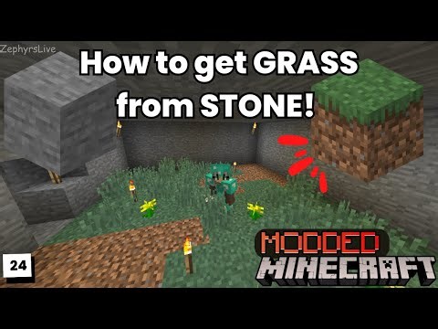 How to get GRASS from STONE! - StoneBlock 24