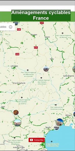 Pistes cyclables en France