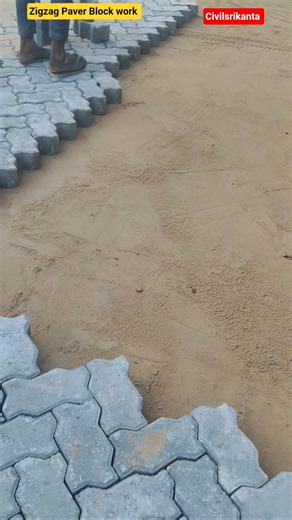 Zigzag Paver Block work #road #construction #civilengineering #Zigzag