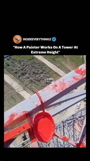 Explore l Learn l Facts | A painter working on a tower at extreme height relies on a mix of skill, safety systems, and mental focus to get the job done. Using... | Instagram