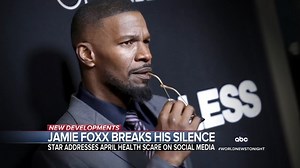 After a serious health scare while shooting a movie in April, Jamie Foxx is now breaking his silence but still not disclosing what put him in the hospital. Elwyn Lopez has the story. https://trib.al/N9bn7jD | ABC World News Tonight with David Muir
