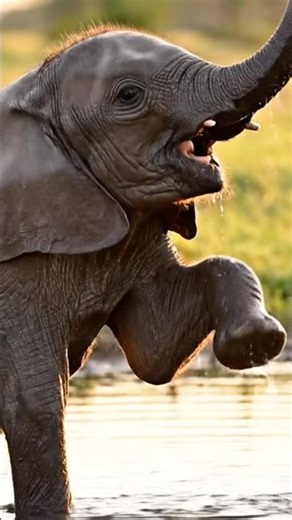 Purest Moment: Baby Elephant's First Trunk Success (4K) 🐘🌺